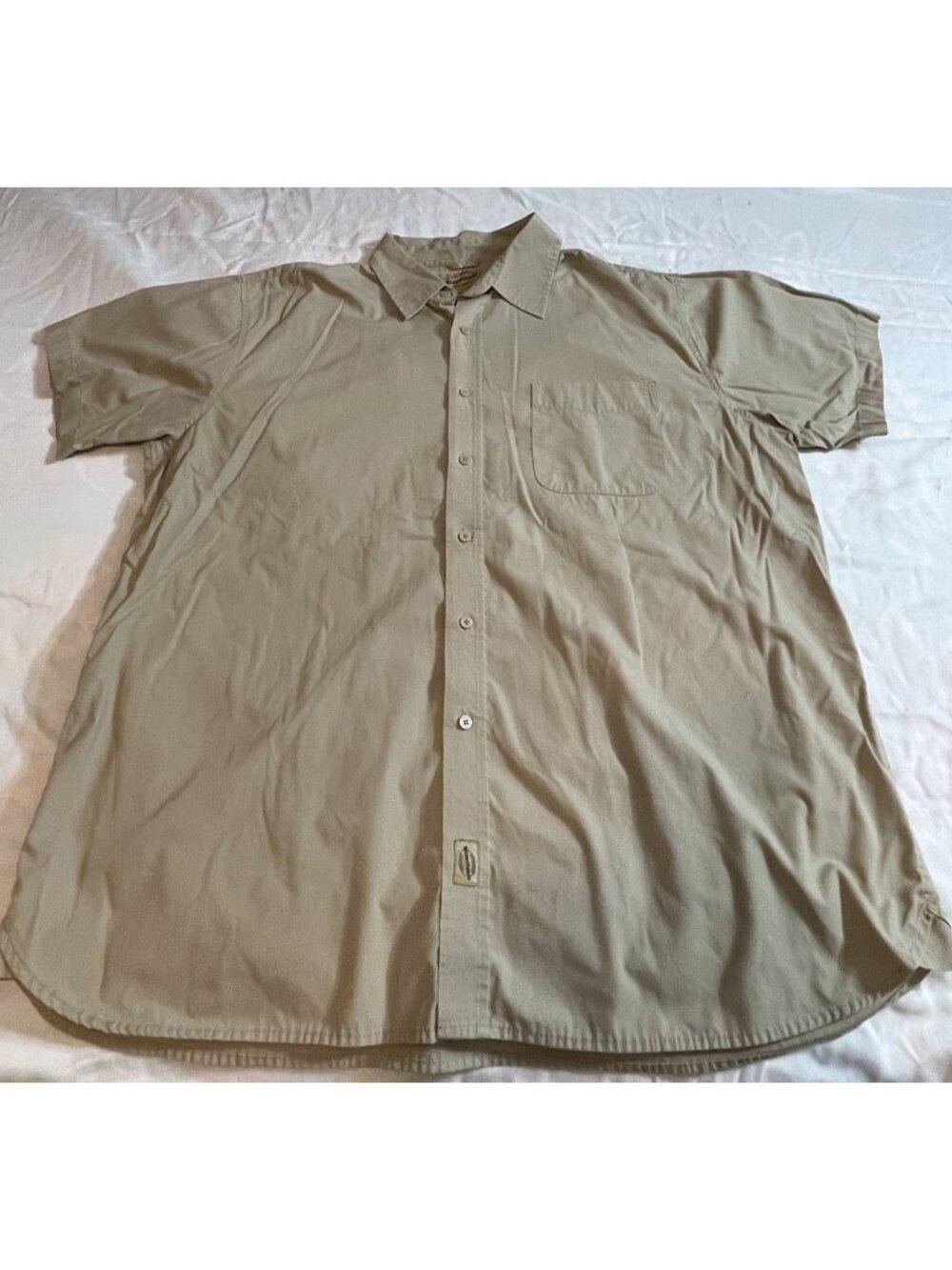 Vtg WearGuard Work Shirt Adult 2XLCotton USA LS Distressed Beige